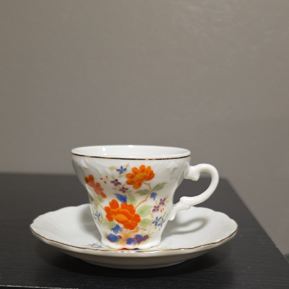 Floral Teacup and Saucer Set